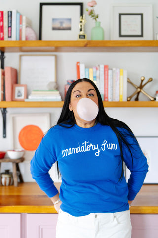 mandatory fun pullover sweatshirt