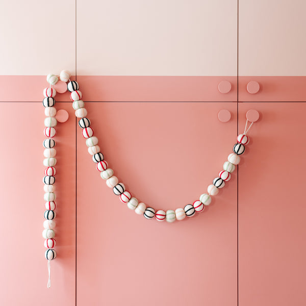 Pinstripe Felt Ball Garland